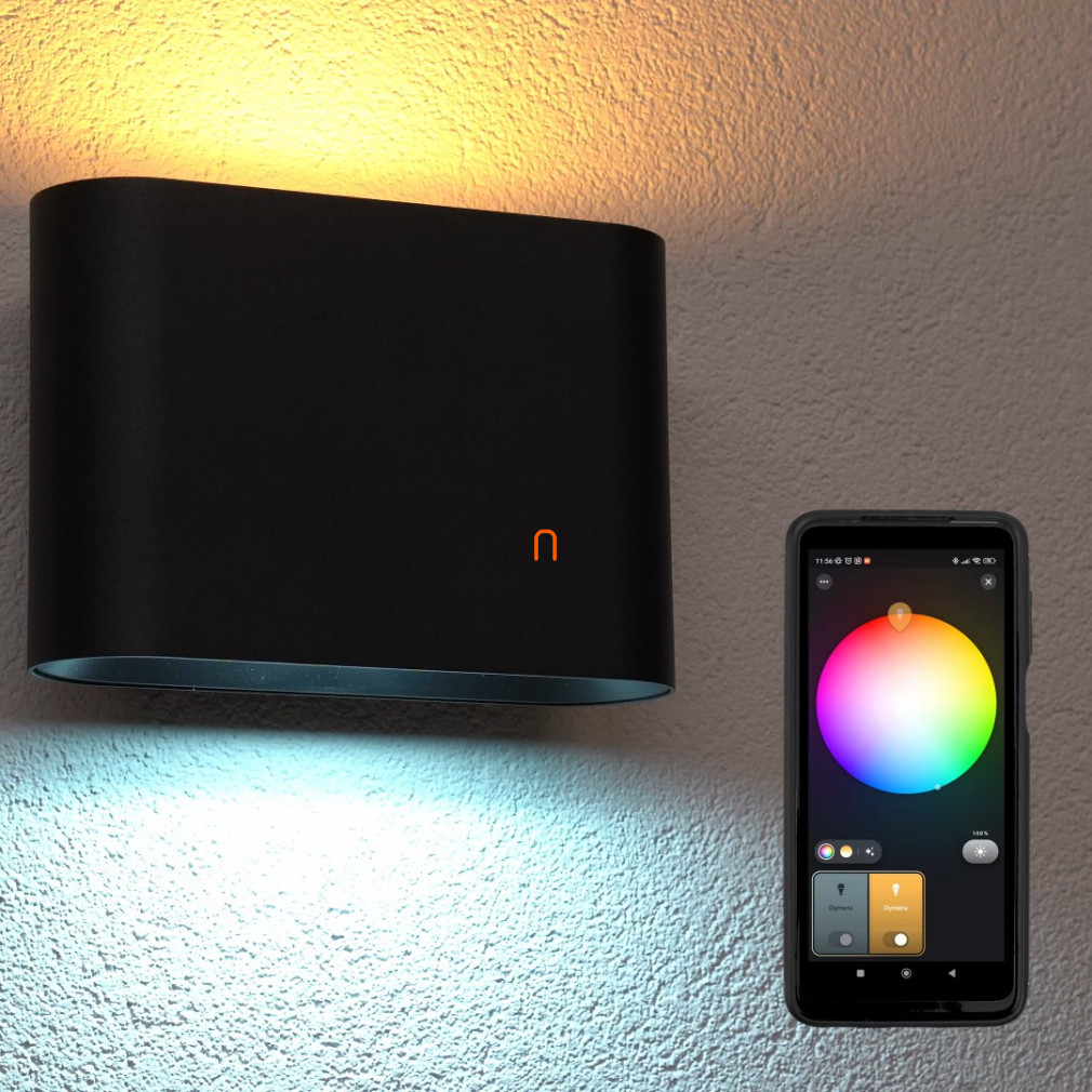 Philips Hue Dymera White and Color Ambiance lampă LED de exterior pentru perete, cu iluminare în sus/în jos