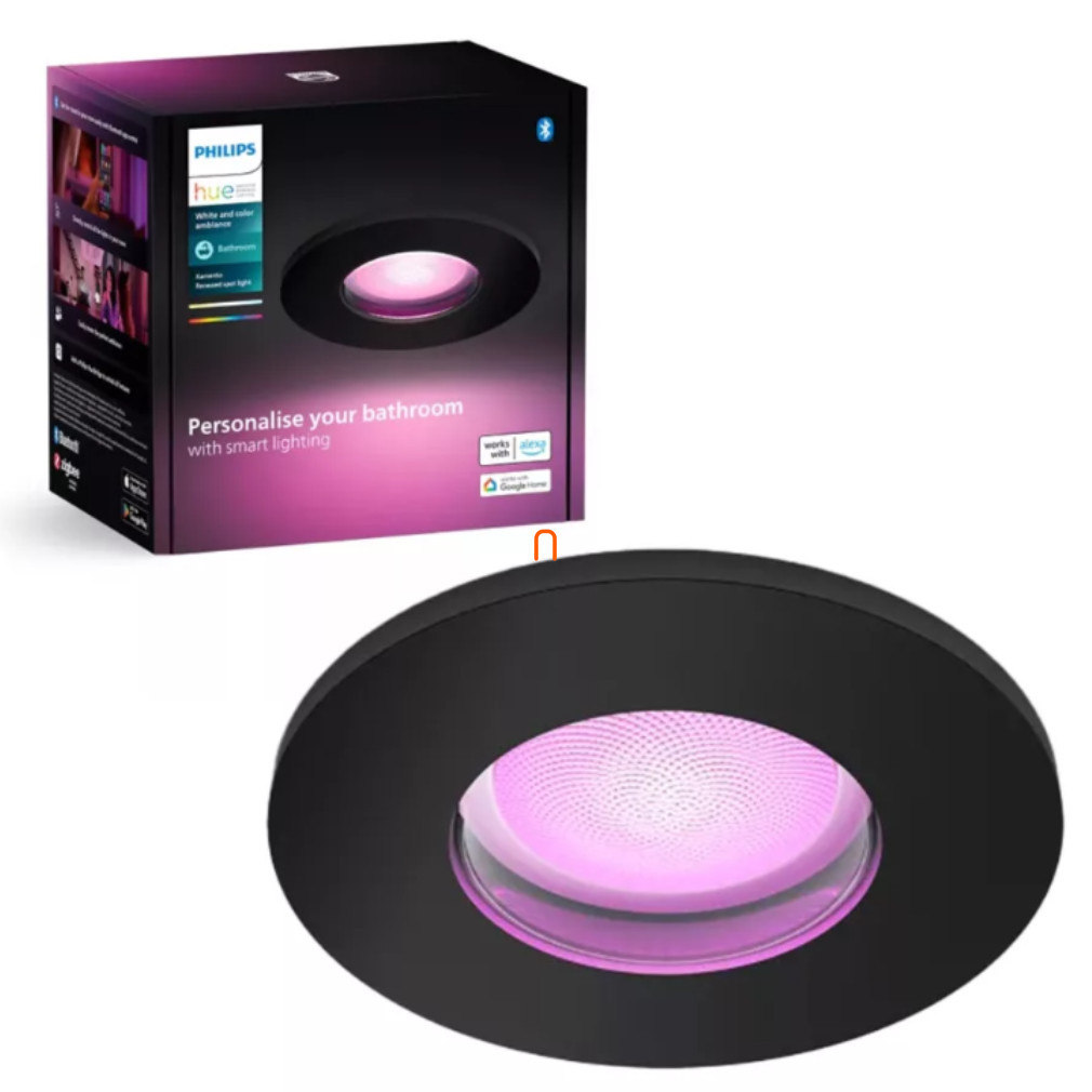 Philips Hue spot încastrat în tavan, negru (Xamento White și Color Ambience)
