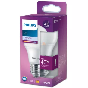   Philips E27 LED, 4,2 W, 470 lm, 4000 K, opal - înlocuiește un bec de 40 W