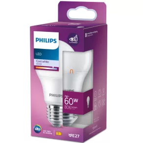   Philips E27 LED, 7 W, 806 lm, 4000 K, opal - înlocuiește un bec de 60 W