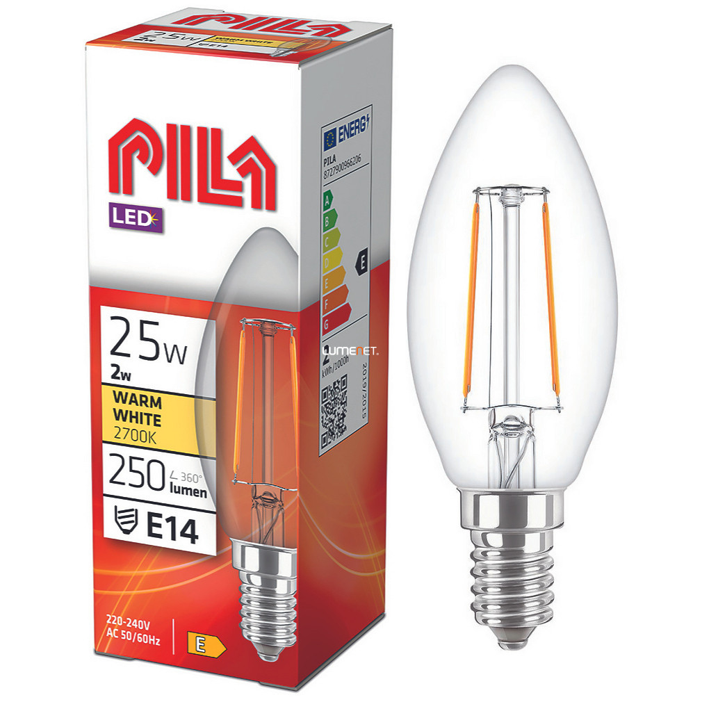 PILA (Philips) E14 LED 2W 250lm 2700K - înlocuiește becul de 25W