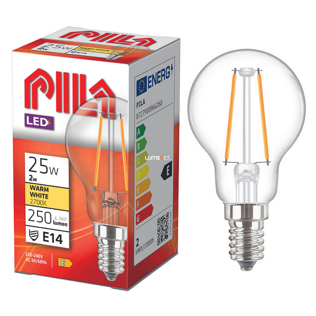 PILA (Philips) E14 LED 2W 250lm 2700K - 25W izzó helyett