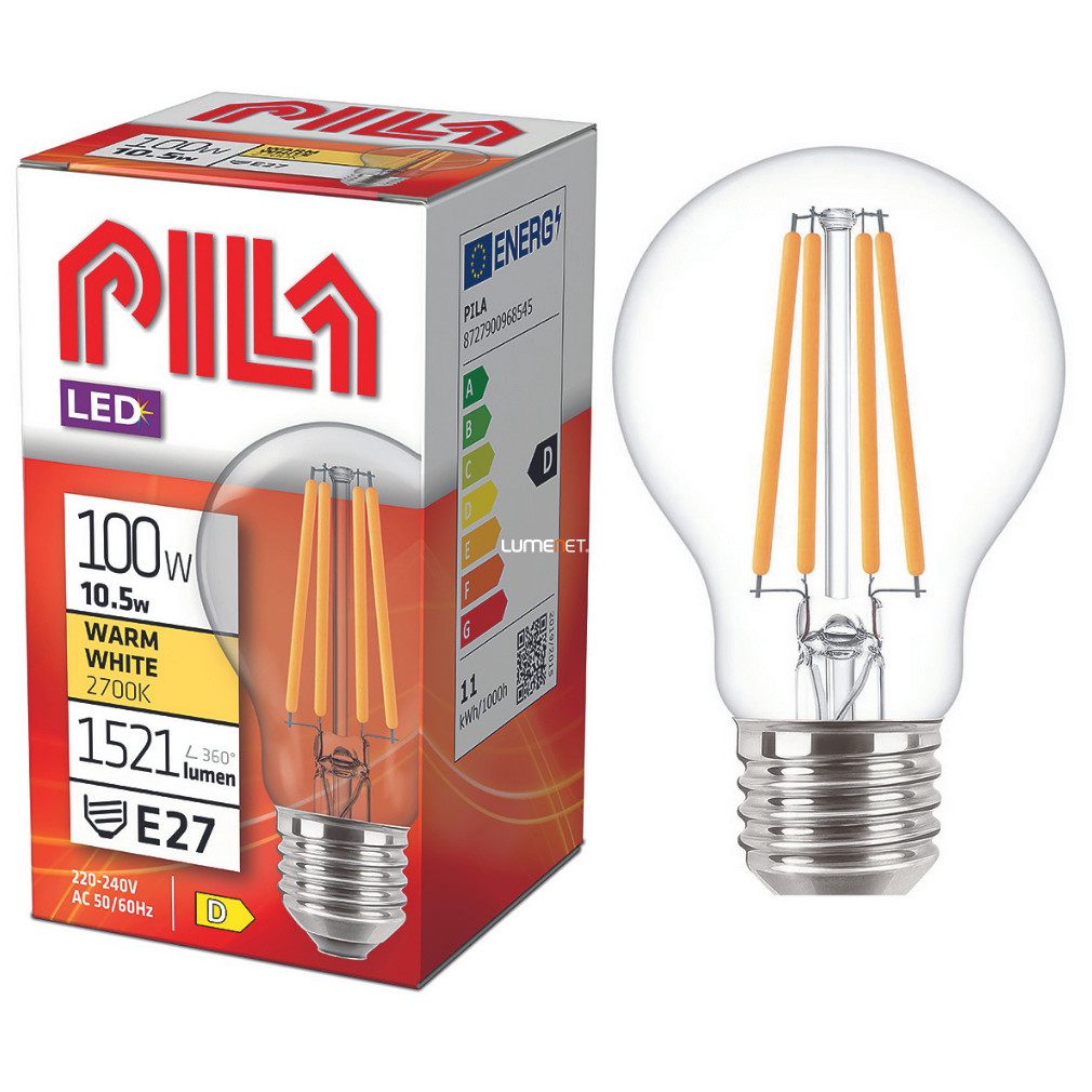 PILA E27 LED 10,5W 1521lm alb cald - înlocuire bec 100W