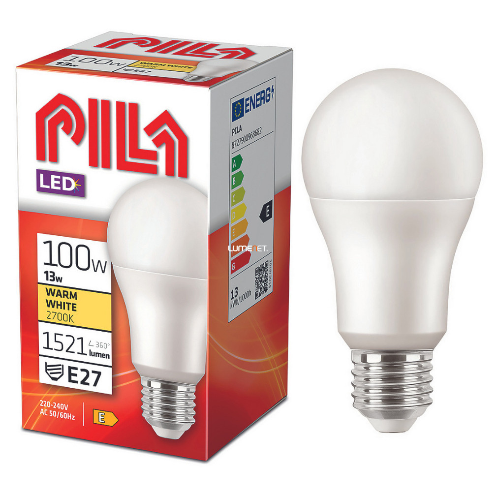 PILA E27 LED 13W 1521lm alb cald - înlocuire bec 100W