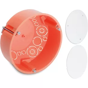   HWAD 120 Cutie de racordare pentru gips-carton, rotundă, 120 mm, adâncime 65 mm, portocaliu Univolt 105 239