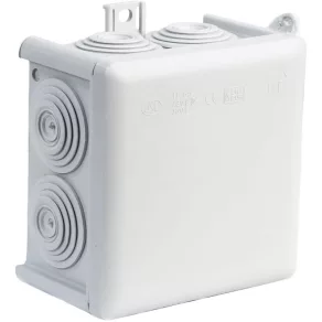   Cutie de joncțiune pentru montare pe tencuială J80B, fără halogen, gri deschis, 85x85 mm, IP65, 105641, Univolt