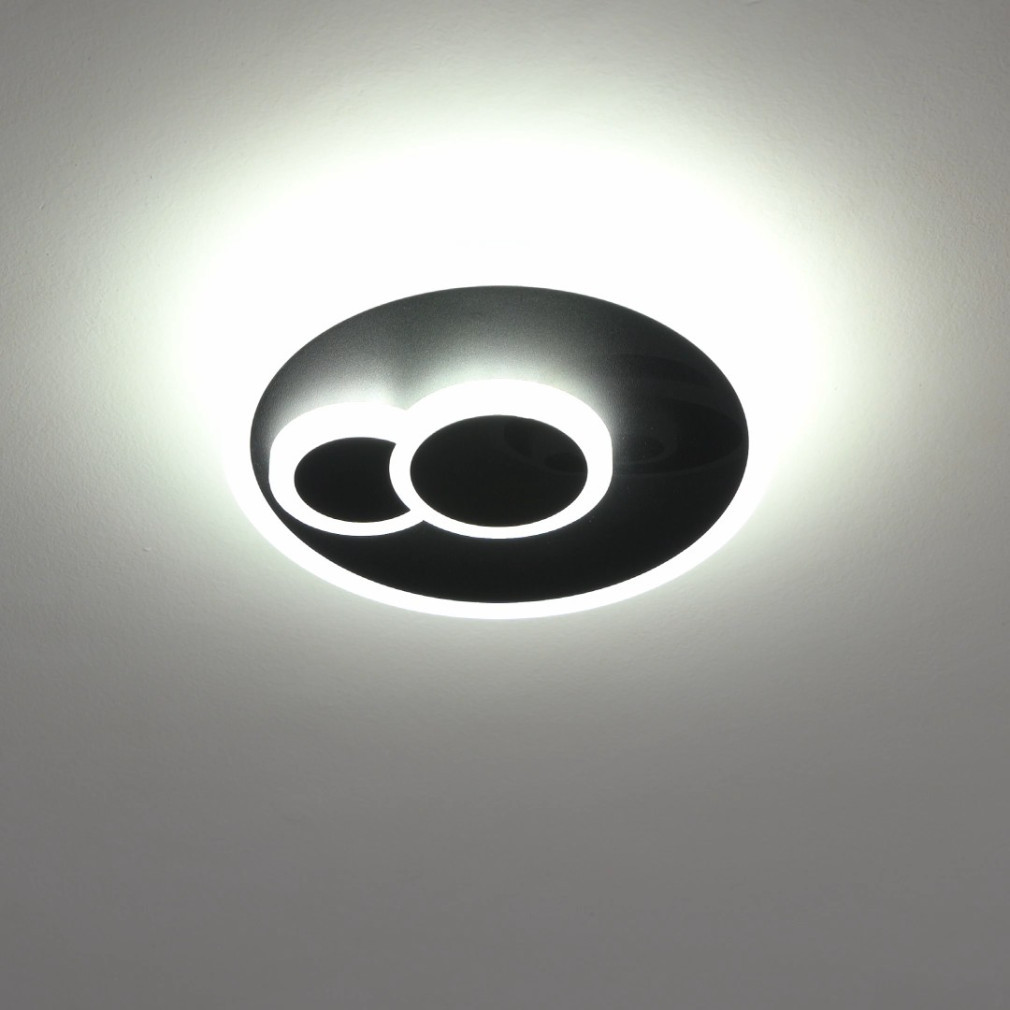 Lampa LED de tavan 8 W, alb rece, 20 cm, negru-alb - Cadegal Eglo 30659