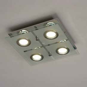   Lampă de tavan cu patru socluri, sticlă satinată, culoare crom - Cabo Eglo 30931