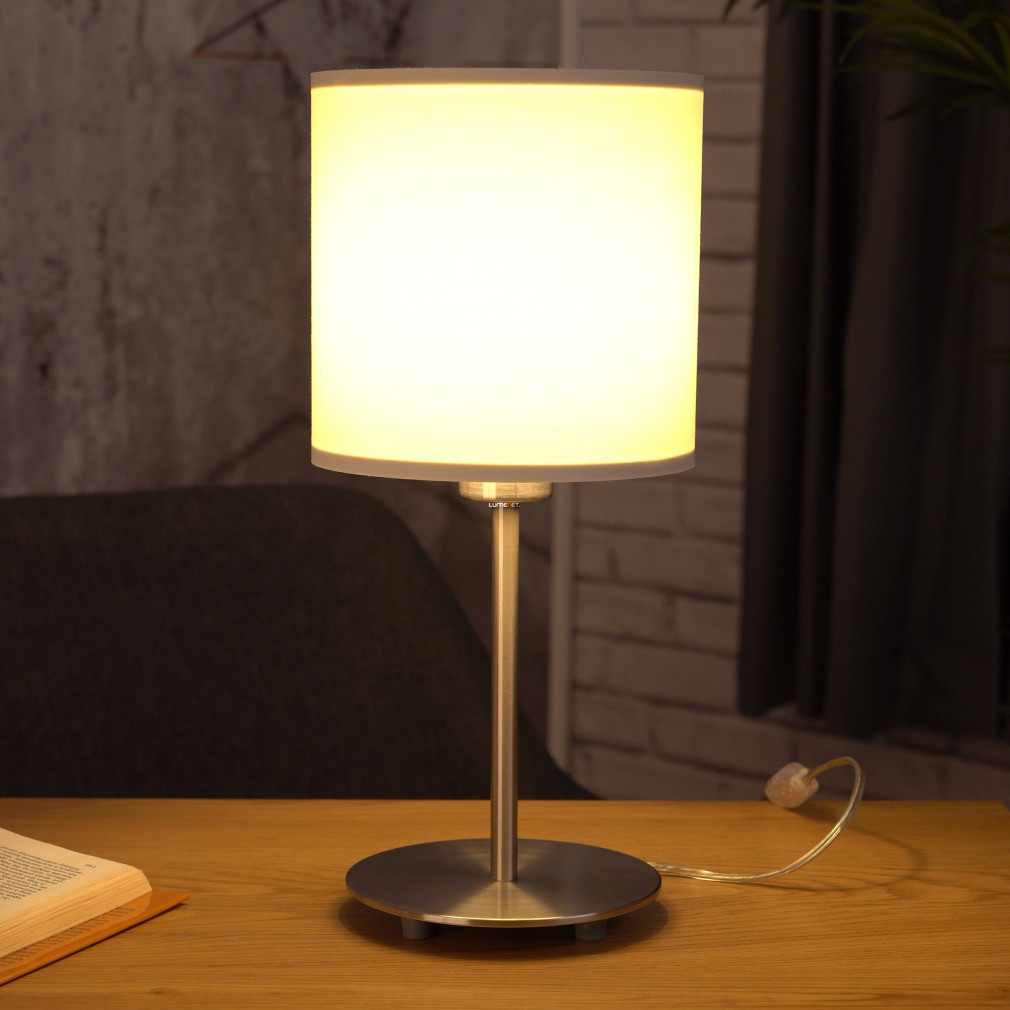 Lampa de masă din textil, culoare albă, 40 cm - Pasteri Eglo 31594, cu soclu 1xE27