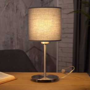   Lampă de masă gri, textilă, 40 cm - Pasteri Eglo 31596, cu soclu 1xE27