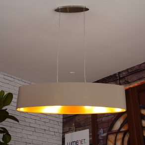   Lampă suspendată cu două socluri, culoare bej-auriu - Maserlo Eglo 31618