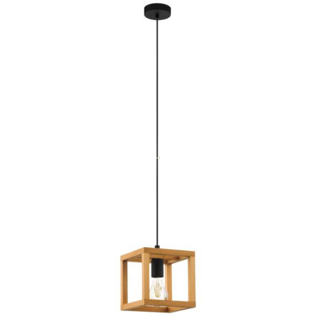 Lampa suspendată din lemn cu model în carouri - Blackcrown Eglo 32145