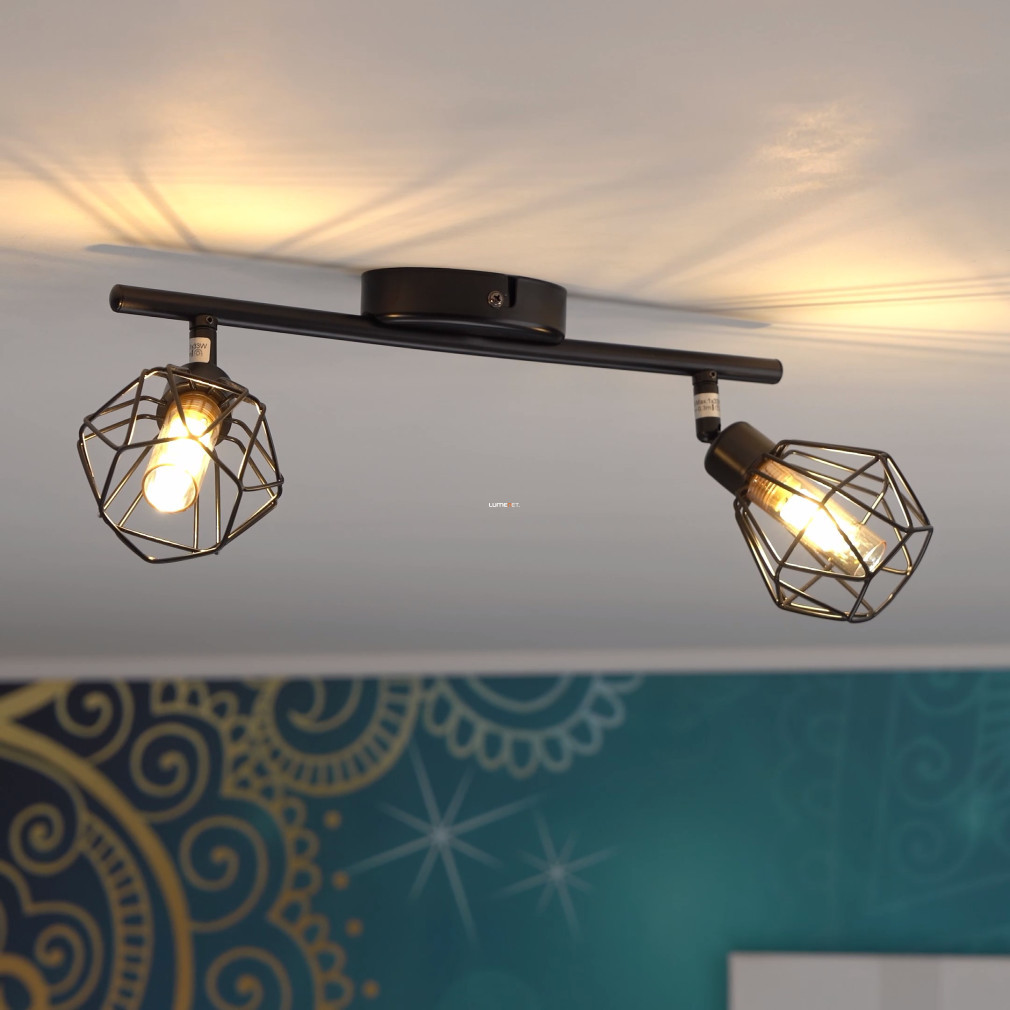 Lampa de tavan cu două becuri, culoare negru-ambră - Zapata Eglo 32766