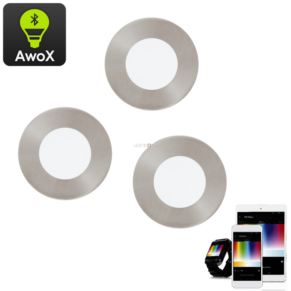 Lampă LED reglabilă, cu intensitate reglabilă, 9 W, alb rece-cald, culoare nichel-alb - Fueva RGBW Eglo 32882