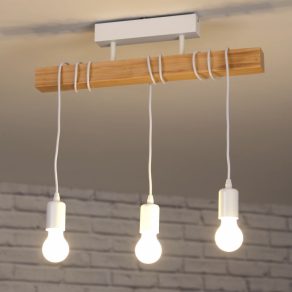   Lampă de tavan cu trei socluri, culoare alb-lemn - Townshend Eglo 33166