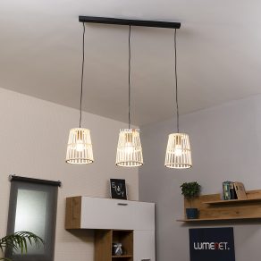   Lampă suspendată cu suport din lemn în culoare naturală - Eyam Eglo 33202