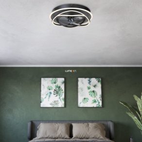   Ventilator de tavan cu lumină LED și telecomandă, 4X9 W, alb rece-cald, negru - Namori Eglo 35146