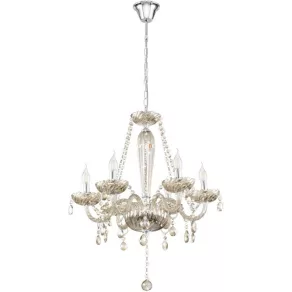   Candelabru din cristal în nuanță chihlimbar, prismatic - Basilano Eglo 39092