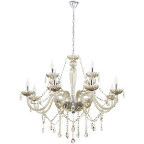   Candelabru din cristal în nuanță chihlimbar, 12 brațe - Basilano Eglo 39094