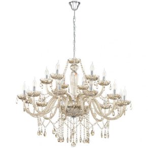   Candelabru din cristal cu 18 brațe, nuanță chihlimbar - Basilano Eglo 39095