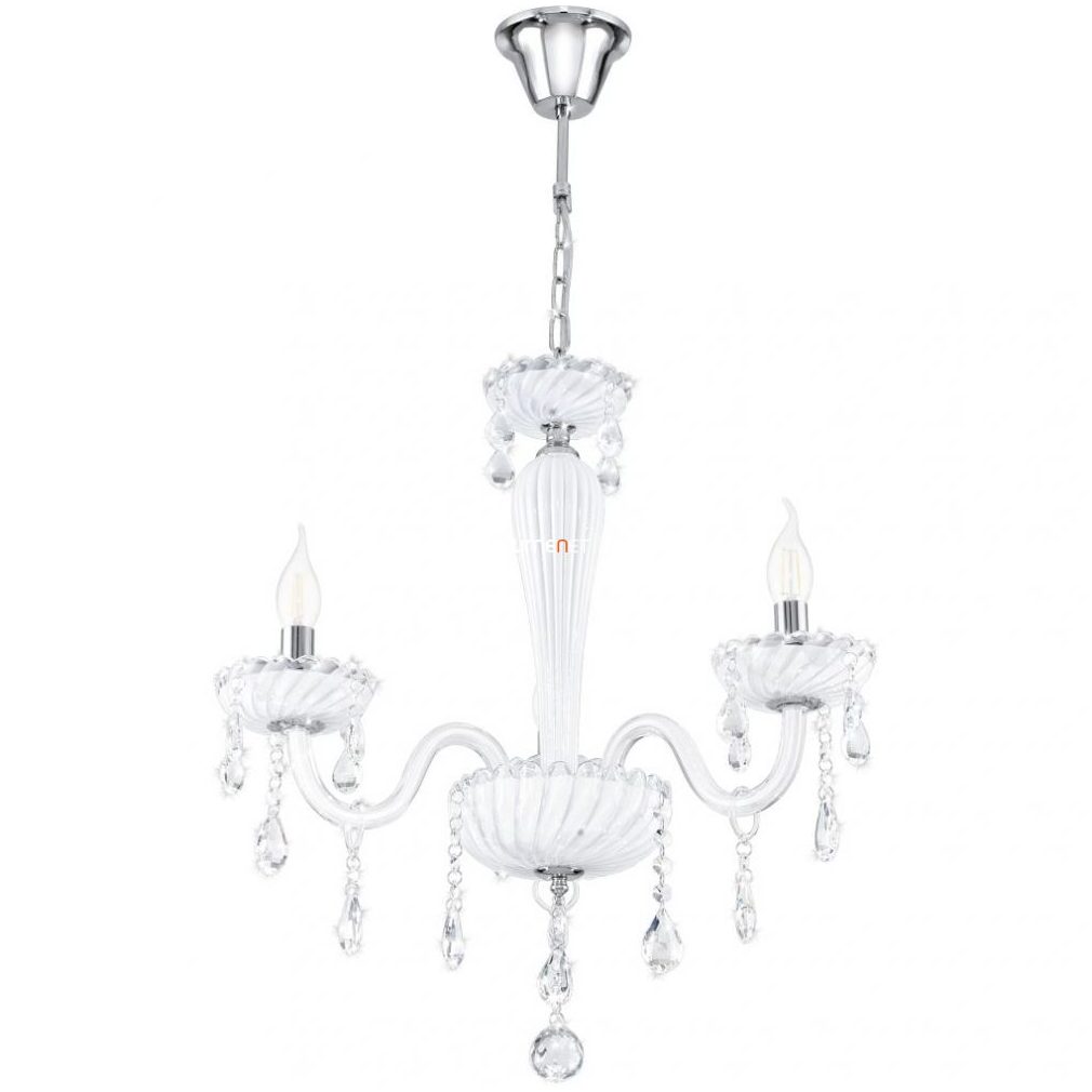 Candelabru din sticlă cu ornamente din cristal (Carpento)