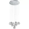 Lampă suspendată cu LED reglabilă, 10x3,15 W, alb cald, alb cromat - Mioglia Eglo 39527