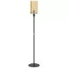 Lampă de podea cu întrerupător la bază, 155 cm, negru-chihlimbar - Polverara Eglo 39542, sticlă, cu 1 soclu E27
