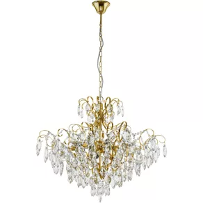  Lustră de cristal cu 9 becuri, culoare alamă - Fenoullet Eglo 39606