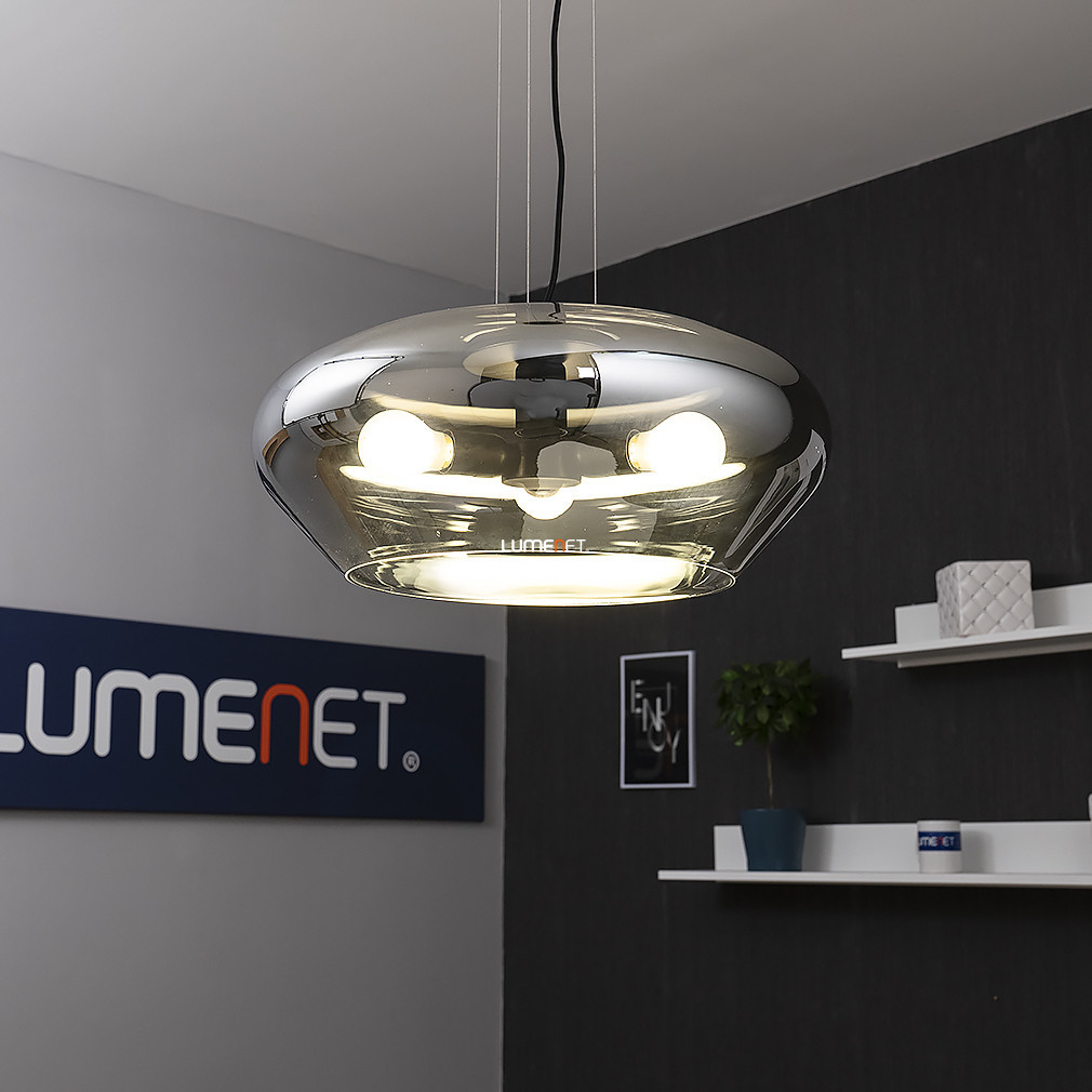 Lampa suspendată fumurie, 50 cm, cu trei socluri - Priorat Eglo 39658
