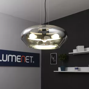  Lampă suspendată de culoare fumurie, 50 cm, cu trei becuri - Priorat Eglo 39658