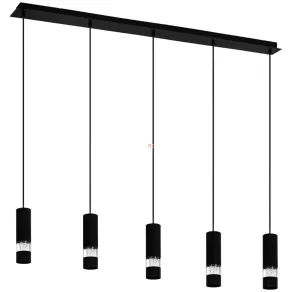   Lampă suspendată cu cinci becuri, negru-transparent - Bernabeta Eglo 39706