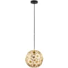 Lampă suspendată, 30 cm, negru-alamă - Skoura Eglo 39754