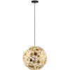 Lampă suspendată, 41 cm, negru-alamă - Skoura Eglo 39755