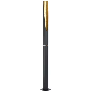   Lampă de podea cu întrerupător la bază, 181 cm, negru-auriu - Prebone Eglo 39759, cu 1 soclu GU10