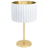 Lampa de masă din catifea, alb-auriu, 52 cm - Tamaresco Eglo 39766, cu 1 soclu E27