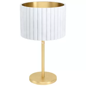   Lampa de masă din catifea, alb-auriu, 52 cm - Tamaresco Eglo 39766, cu 1 soclu E27