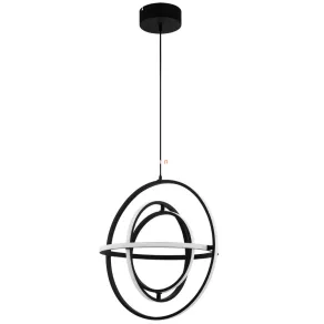   Lampă suspendată cu LED de 43 W, lumină alb-caldă, în culori negru-alb - Retornio Eglo 39893