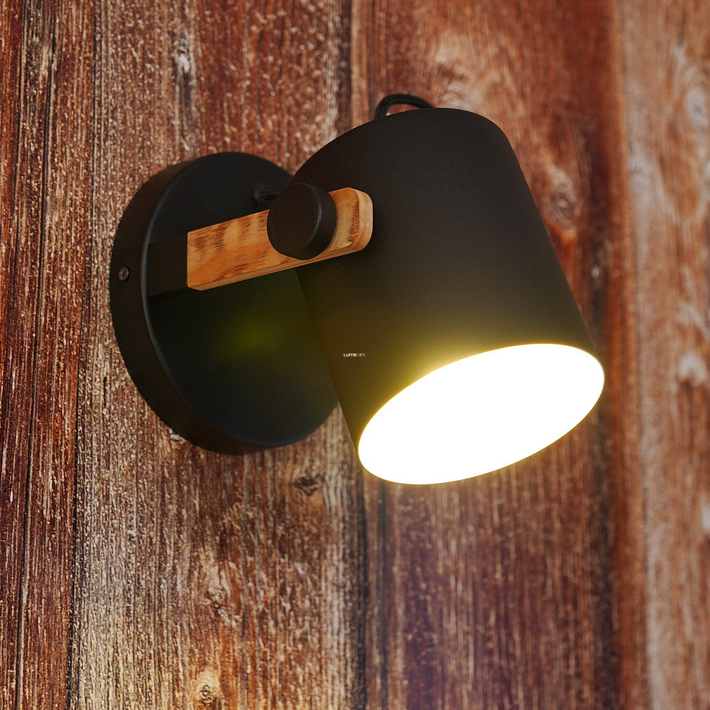 Lampa de perete, culoare negru-bej-lemn - Hornwood Eglo 43046