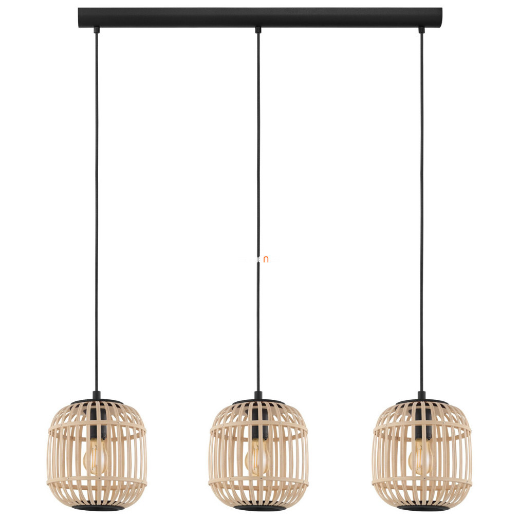 Lampa suspendată cu trei becuri, lemn-negru - Bordesley Eglo 43217