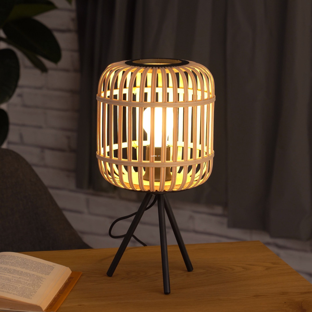 Lampa de masă cu trei picioare, culoare naturală, 40 cm - Bordesley Eglo 43218, cu soclu 1xE27