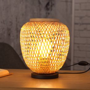   Lampă decorativă din bambus în culoare naturală, 25 cm - Dembleby Eglo 43263, cu soclu 1xE27