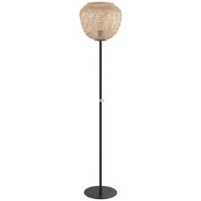   Lampă de podea cu comutator la picior, 150 cm, lemn-negru - Dembleby Eglo 43264, cu soclu 1xE27