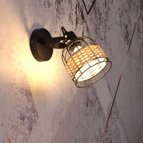 Lampă spot, culoare lemn negru - Anwick Eglo 43324