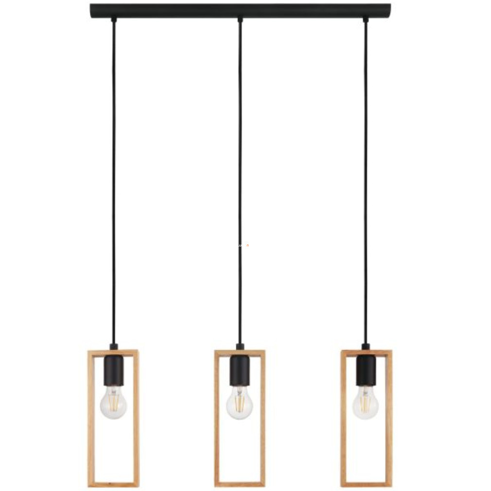 Lampa suspendată cu 3 becuri în rame din lemn - Littleton Eglo 43336