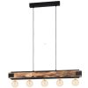 Lampă suspendată cu cinci socluri, lemn-negru - Layham Eglo 43468