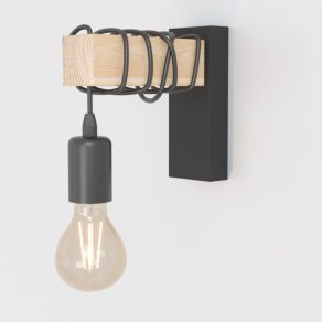 Aplică de perete neagră - Townshend Eglo 43514