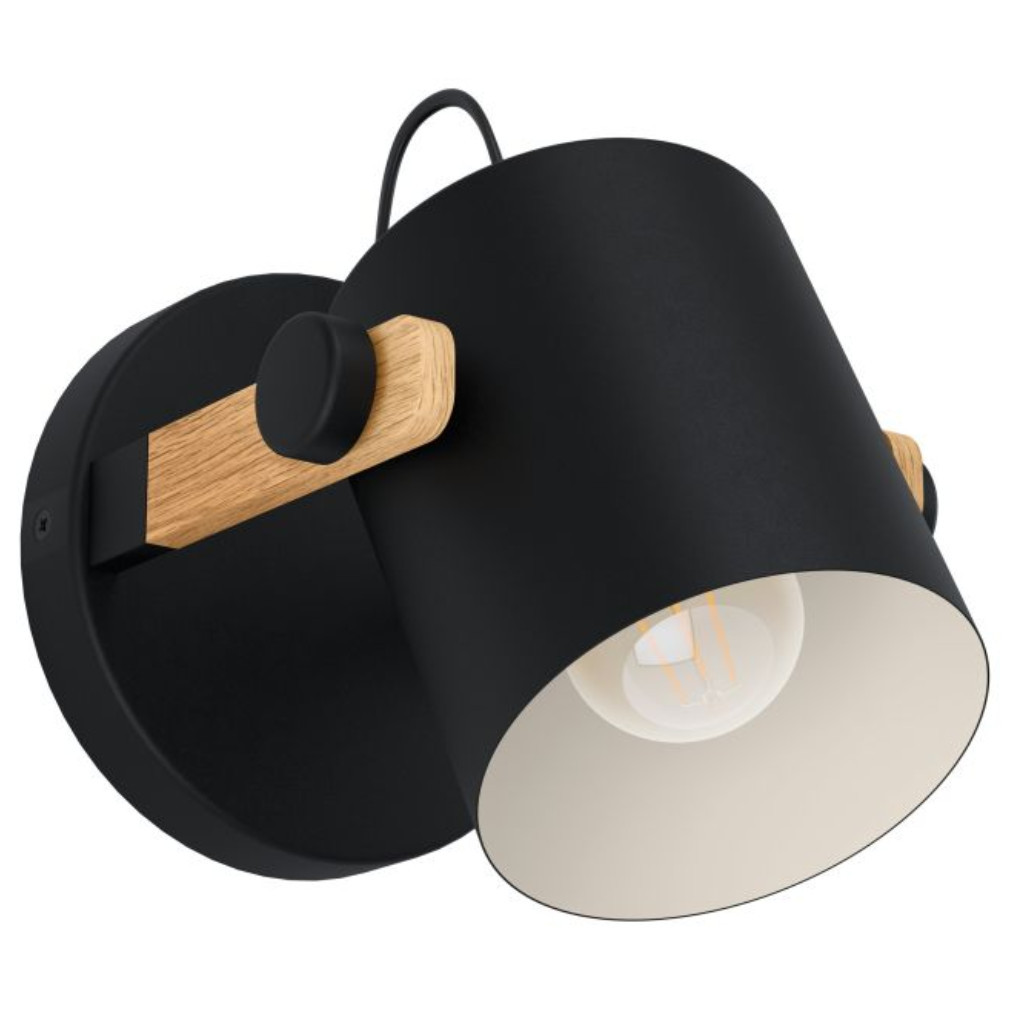 Lampa de perete, culoare negru-bej-lemn - Hornwood Eglo 43518
