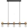 Lampă suspendată cu cinci socluri, negru și culoarea lemnului - Chieveley Eglo 43541