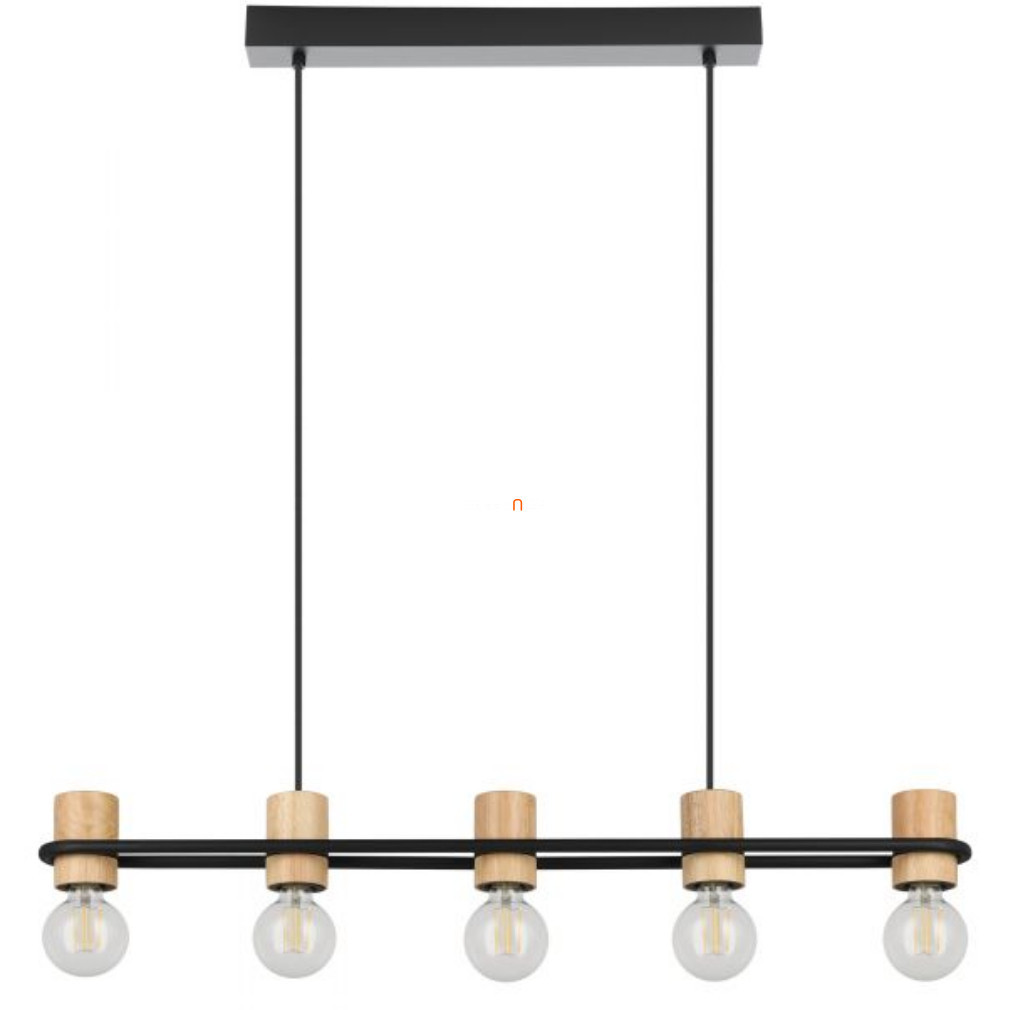 Lampa suspendată cu cinci becuri, negru-lemn - Chieveley Eglo 43541