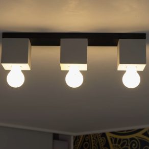   Lampă de tavan cu trei socluri, culoare beton negru - Prestwick Eglo 43596